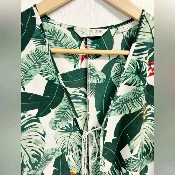 Rachel Zoe Swim Cover-Up Kimono Duster Tropical Palm Leaf Open Front  One Size - Picture 6 of 9